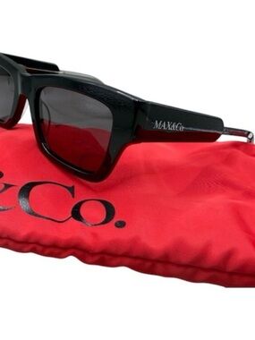 Max & Co. Black Square Frame Sunglasses with Dark Lenses
